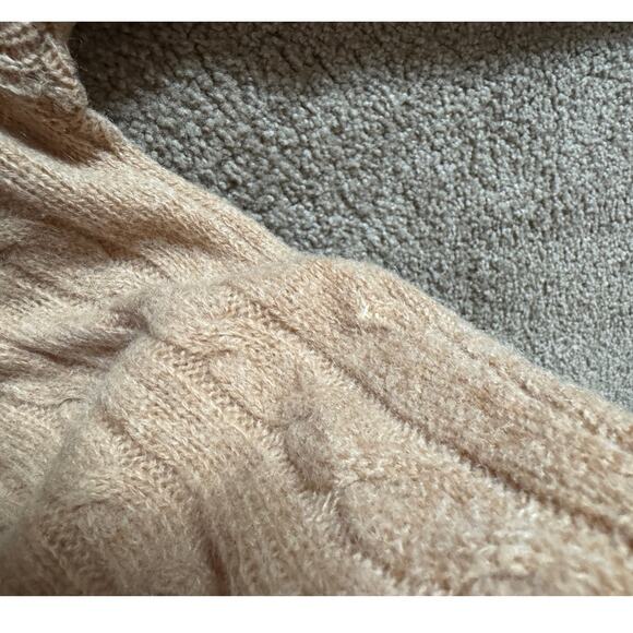 Thane Cable Knit Sweater Shetland Wool Tan Preppy Retro Grandpa Old Money - Picture 6 of 7